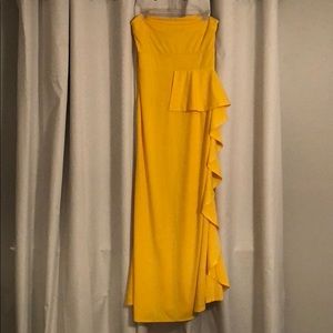 Yellow Spandex formal dress